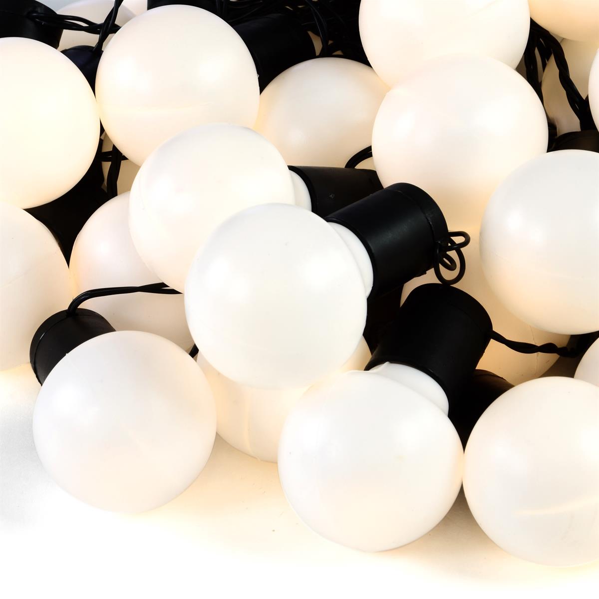 LED párty osvětlení - řetěz 50 ks koule, teplá bílá, 5 cm