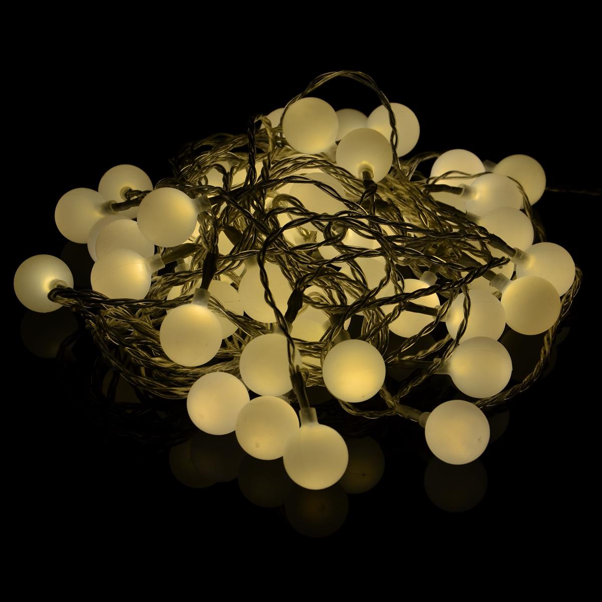LED párty osvětlení - řetěz s 50-ti koulemi, teplá bílá, 2,5 cm